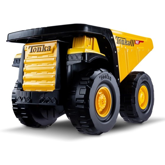Tonka Steel Classics Toughest Mighty Dump Truck - Made with Steel & Sturdy Plastic, Large Yellow Toy Construction Truck,