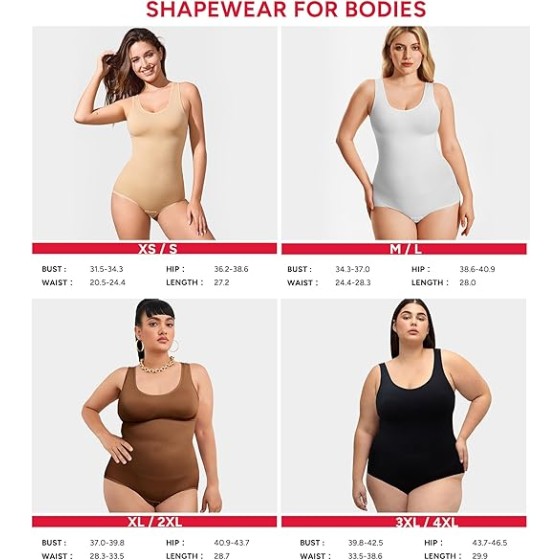 Nebility Bodysuit Shapewear for Women Tummy Control Body Shaper Faja Waist Trainer Seamless Body Suit Going Out Tops