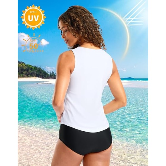 G Gradual Tankini Tops for Women High Neck Swimsuits Swim Top Modest Bathing Suit Swimwear Tank Top only No Bottom